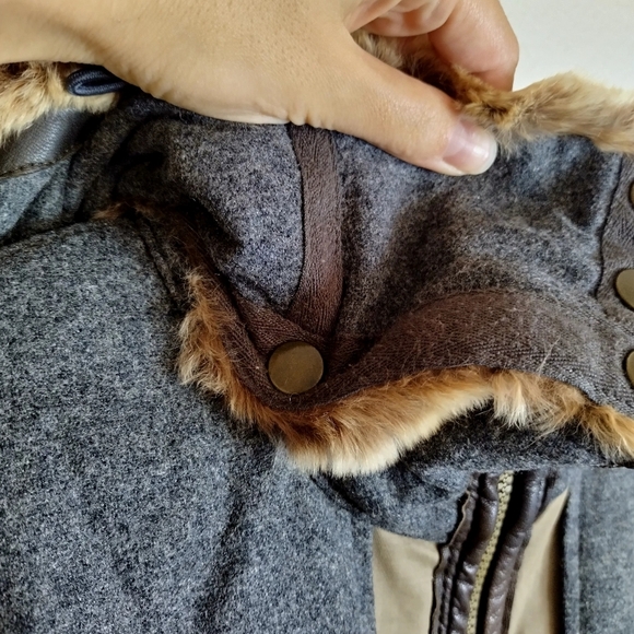 Frauenschuh rabbit fur men's parka Full Zip Winter jacket Sz L - Picture 4 of 15